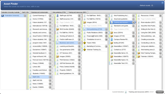 Asset Finder listing