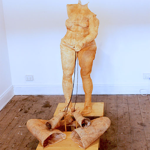 Honours student Kristy Nardella's sculpture 'Awakening from Domination' 2015