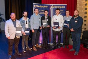GPG Scholarships Mathew Horsfield, Daniel Luke and Ethan Despea, John Worland, Angus Clarke and Brendan Chrystie