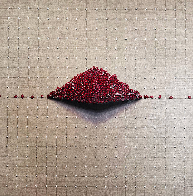 Folly, 2024 oil & resin on Belgian linen 60 x 60 cm