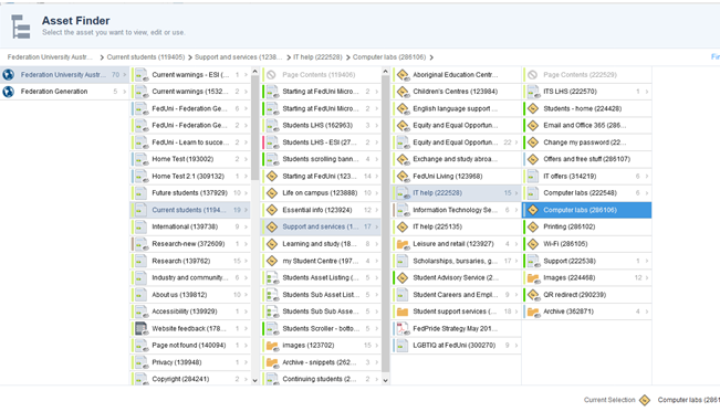 Asset Finder listing with example file highlighted