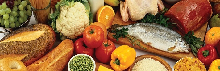 Assorted food across a table.